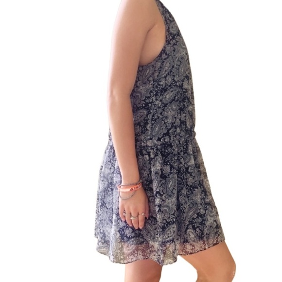 LIKELY Babydoll Dress 6 Georgette Navy White Paisley Coquette Girl Feminine - Picture 4 of 11